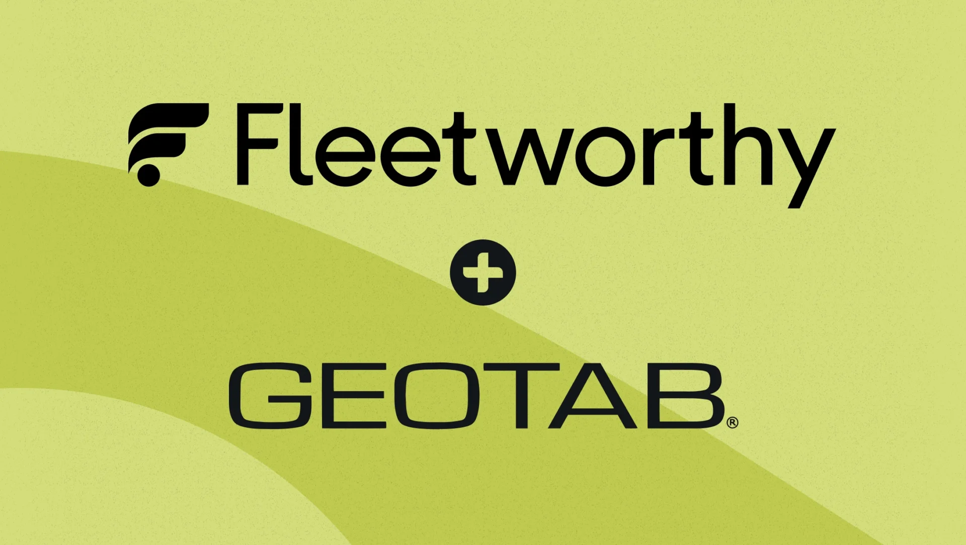Fleetworthy and Geotab partnership logo against a yellow background