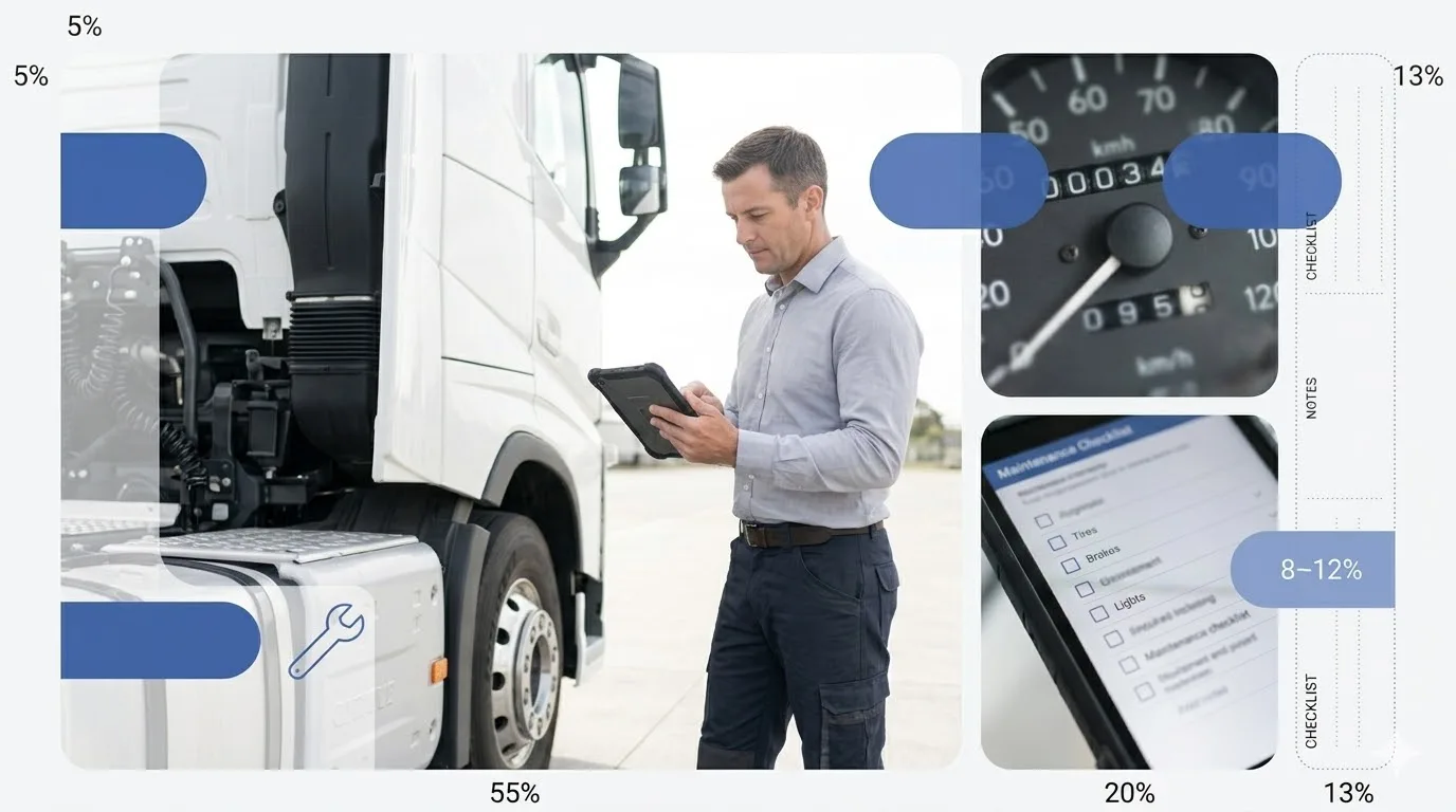 Technician using digital checklist for DOT audit preparation